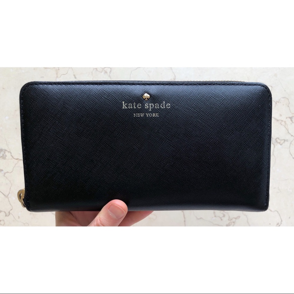 Kate Spade Black Leather Zip Around Wallet - Picture 3 of 12